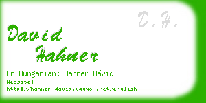 david hahner business card